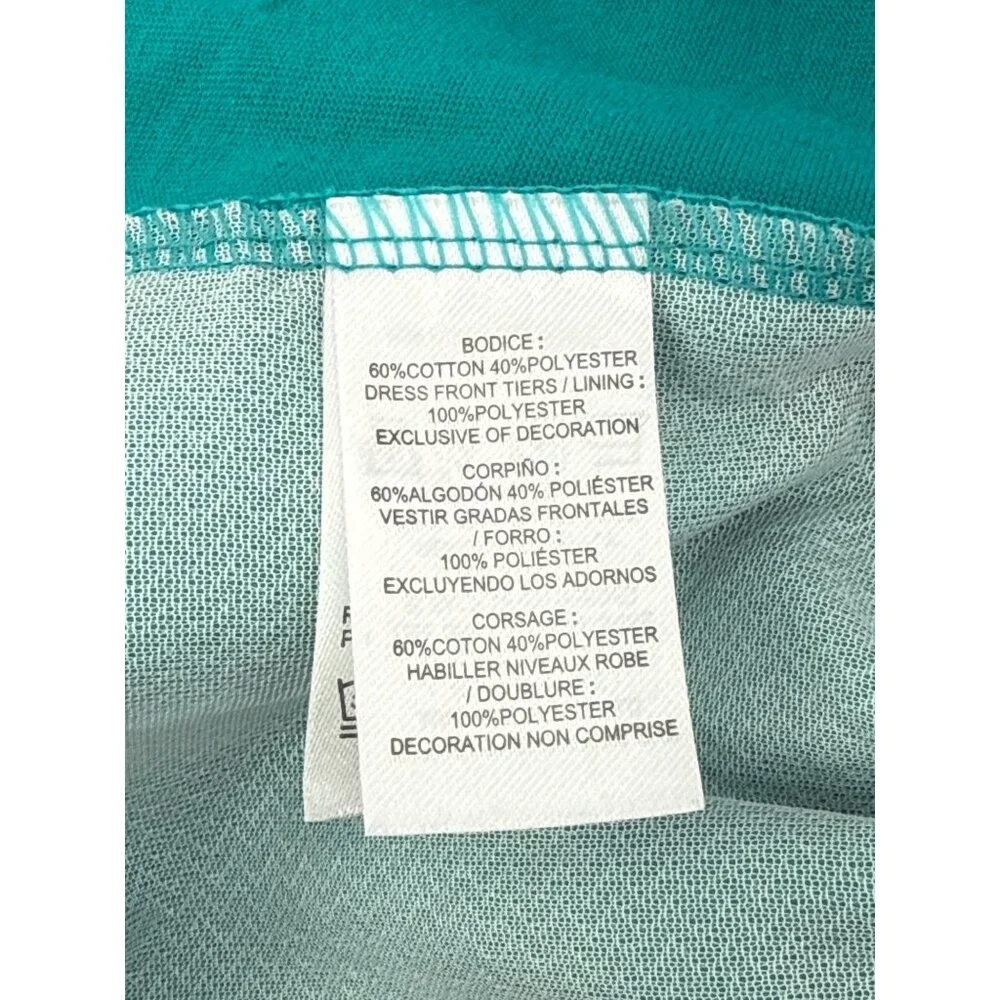 Dollie & Me Teal Tulle Bow Infant Dress With Glitter Accents